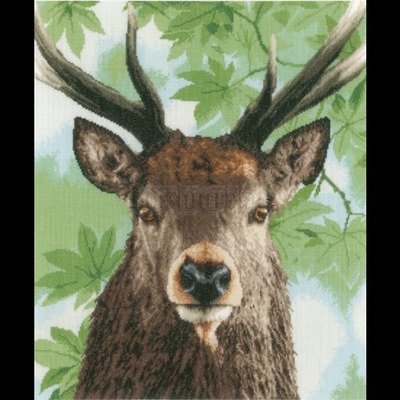 Borduurblad productfoto Lanarte borduurpakket Trots Edelhert