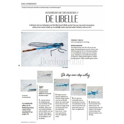Borduurblad productfoto Patroon Lintborduren met Dita Blom deel 4 - De Libelle