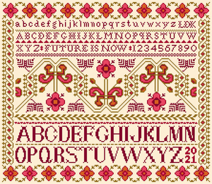 Borduurblad productfoto Patroon Vrolijke Sampler