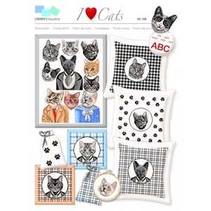 Borduurblad productfoto Lindner Kreuzstiche Leaflet 'I love Cats 088' 2