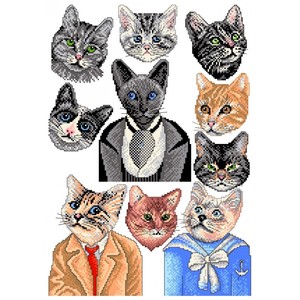 Borduurblad productfoto Lindner Kreuzstiche Leaflet 'I love Cats 088'