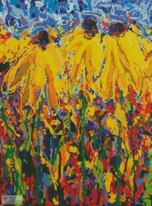 Borduurblad productfoto Patroon Artecy 'Coneflower Chaos (Crop)'