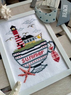 Borduurblad productfoto Patroon Theekophuisjes Zomer - Loredana Briozzo