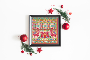 Borduurblad productfoto Patroon Folk Sampler Noel - Loes de Kleuver 2