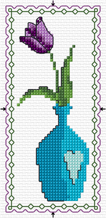Borduurblad productfoto Patroon Tulp in vaas - Loes de Kleuver