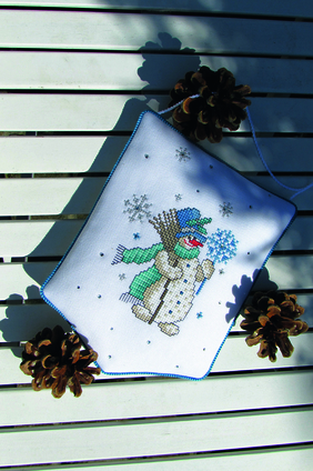 Borduurblad productfoto Patroon Sneeuwpop - Lindners Kreuzstiche