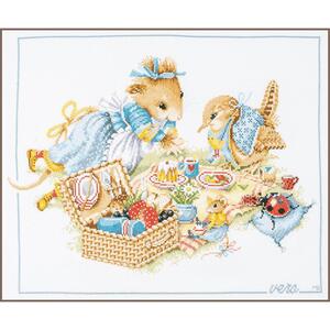 Borduurblad productfoto Borduurpakket LanArte Marjolein Bastin ‘Picknick met Vera’