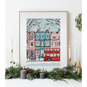 Borduurblad productfoto Borduurpakket Leti Stitch ‘London Snowfall’