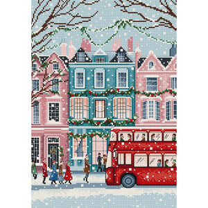 Borduurblad productfoto Borduurpakket Leti Stitch ‘London Snowfall’ 2