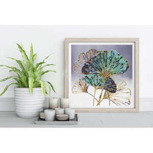 Borduurblad productfoto Kralen borduurpakket Abris Art ‘Emerald Leaves’ 2