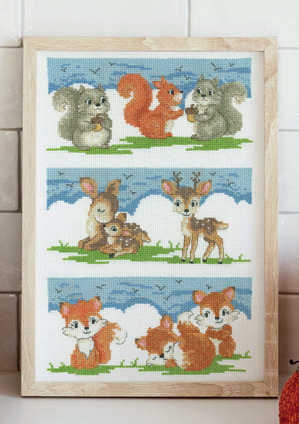 Borduurblad productfoto Patroon Herfst Diertjes - Maria Diaz