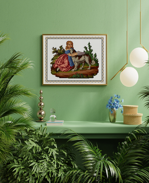 Borduurblad productfoto Patroon Meisje met Hond - Loes de Kleuver 2
