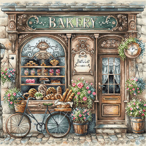 Borduurblad productfoto Borduurpakket AVA Stitch – The Old Bakery