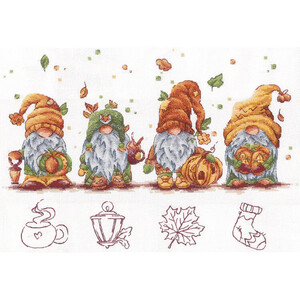 Borduurblad productfoto Borduurpakket Andriana – Autumn Gnomes