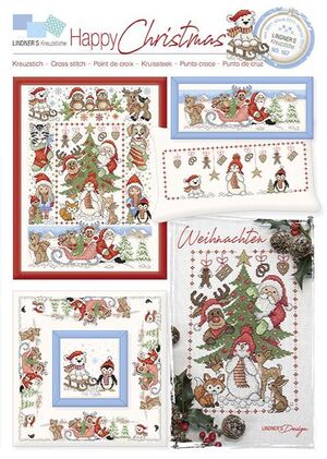 Borduurblad productfoto Lindner's Kreuzstiche Leaflet Happy Christmas 167