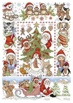 Borduurblad productfoto Lindner's Kreuzstiche Leaflet Happy Christmas 167 2