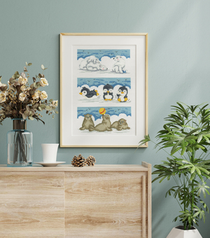 Borduurblad productfoto Digitaal patroon Winter Diertjes - Maria Diaz