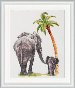 Borduurblad productfoto Borduurpakket Dutch Stitch Brothers – Safari Elephant