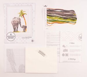 Borduurblad productfoto Borduurpakket Dutch Stitch Brothers – Safari Elephant 2