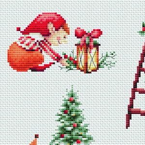 Borduurblad productfoto Borduurpakket Dutch Stitch Brothers – Christmas Elves 2