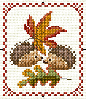 Borduurblad productfoto Digitaal patroon Egeltje - Loes de Kleuver