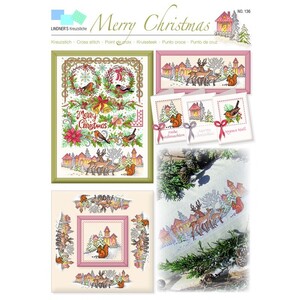 Borduurblad productfoto Lindner Kreuzstiche Leaflet Merry Christmas 136