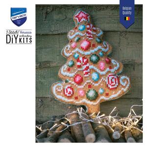 Borduurblad productfoto Borduurpakket Vervaco Kussen – Christmas Tree 2