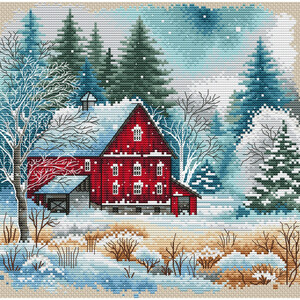 Borduurblad productfoto Borduurpakket AVA Stitch – Mini The Red Cabin