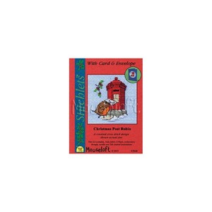 Borduurblad productfoto Borduurpakket Mouseloft Kaart – Christmas Post Robin