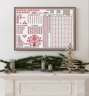 Borduurblad productfoto Digitaal patroon Eeuwig Durende Kalender - Loes de Kleuver