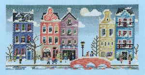 Borduurblad productfoto Digitaal patroon Street Seasons Winter - Maria Diaz