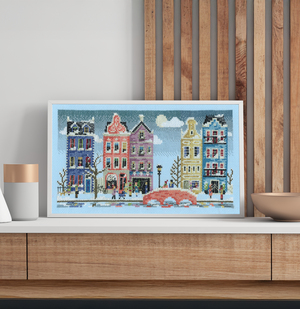 Borduurblad productfoto Digitaal patroon Street Seasons Winter - Maria Diaz 2