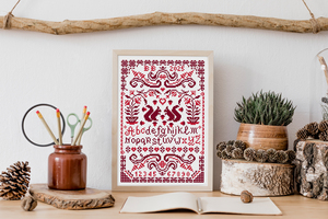 Borduurblad productfoto Digitaal patroon Merklap Eekhoorn - Loes de Kleuver 2