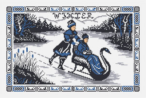 Borduurblad productfoto Digitaal patroon Winterpret - Loes de Kleuver