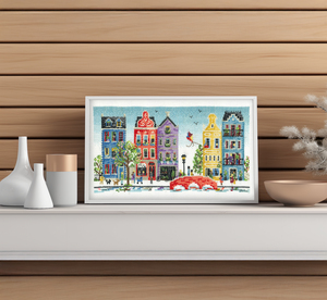 Borduurblad productfoto Digitaal patroon Serie Huisjes Seizoen Lente - Maria Diaz