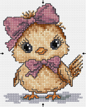 Borduurblad productfoto Digitaal patroon Kuikentje - Loes de Kleuver