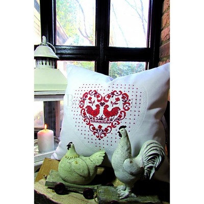 Borduurblad productfoto Lindner Kreuzstiche kussenhoes Hart 40 x 40 cm - wit
